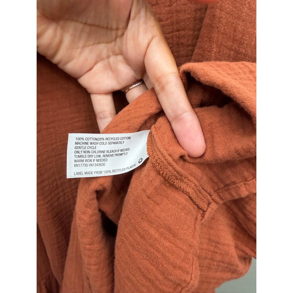 Universal Thread Cotton Gauze Swing Dress Rust Boho Small - Picture 5 of 5